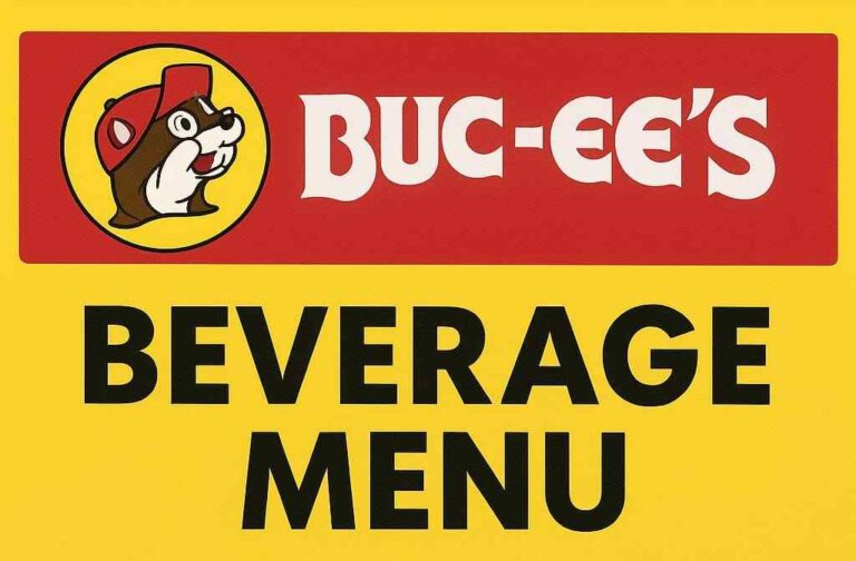 Buc-ees beverage menu with prices